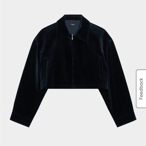 Theory NWT!!!  Women's dark blue Cropped velvet Jacket